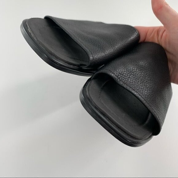 Montego Bay Club womens sandals size 8.5 black leather square toe vintage 90s - Picture 10 of 12